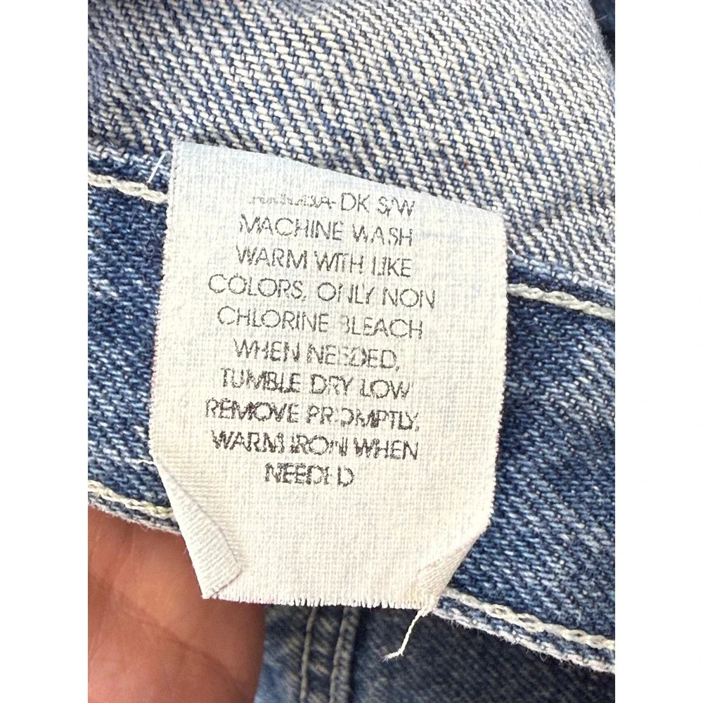 Vintage Utility Brand Wide Leg Baggy Jeans Side Stripe Blue Denim 34x30 Y2K